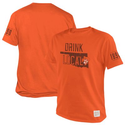 Men's Original Retro Brand Orange Oklahoma State Cowboys 1890 Original Drink Local T-Shirt