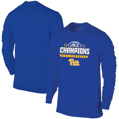 Men's Original Retro Brand Royal Pitt Panthers 2021 ACC Football Conference Champions Locker Room Long Sleeve T-Shirt