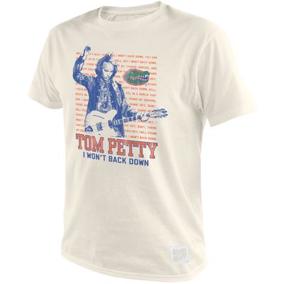 Men's Original Retro Brand Tom Petty White Florida Gators I Won't Back Down Retro T-Shirt