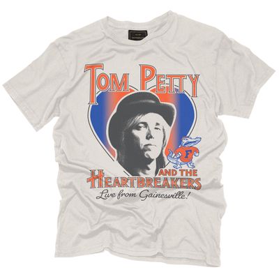 Men's Original Retro Brand Tom Petty White Florida Gators Live From Gainesville Retro T-Shirt