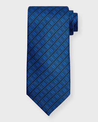 Men's Ornate Stripe Silk Tie
