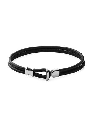 Men's Orson Loop Leather Bracelet - Black