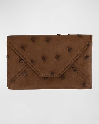 Men's Ostrich Leather Envelope Card Case