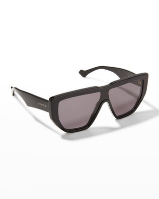 Men's Oversized Acetate Shield Sunglasses