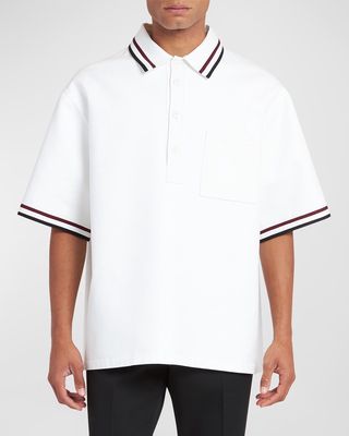 Men's Oversized Polo Shirt with Tipping