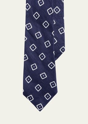 Men's Oversized Squares Linen Tie