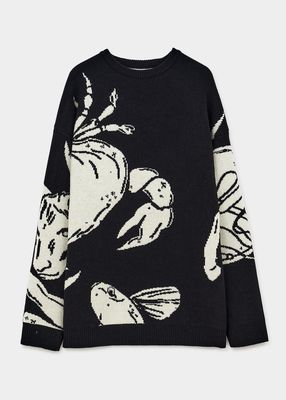 Men's Oversized Zodiac Intarsia Sweater