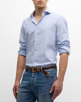 Men's Oxford Stick Stripe Button-Down Shirt