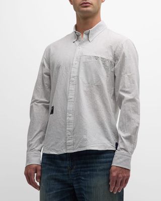 Men's Oxford Ticking Stripe Button-Down Shirt