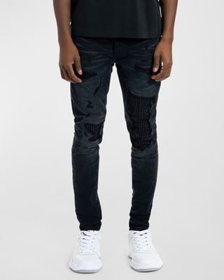 Men's P001 Lurex Repair Overdyed Skinny Jeans