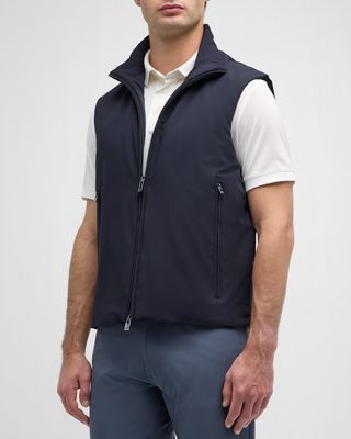 Men's Padded Nylon Full-Zip Vest