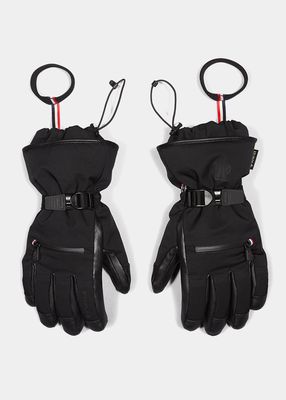 Men's Padded Nylon/Leather Gloves