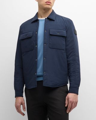 Men's Padded Snap-Front Overshirt