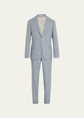 Men's Paid Linen-Wool Suit