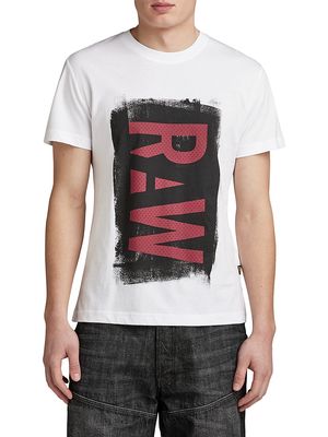 Men's Painted Raw Logo T-Shirt - White - Size Small