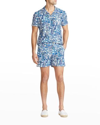 Men's Paisley-Print Beach Shorts