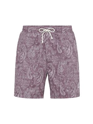 Men's Paisley Swim Shorts - Purple - Size Small