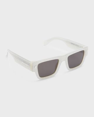 Men's Palisade Glitter Acetate Rectangle Sunglasses