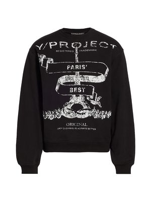 Men's Paris' Best Cotton Sweatshirt - Black - Size XS - Black - Size XS