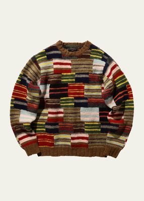 Men's Patchwork Stripe Sweater
