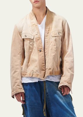 Men's Patchwork Workwear Trucker Jacket