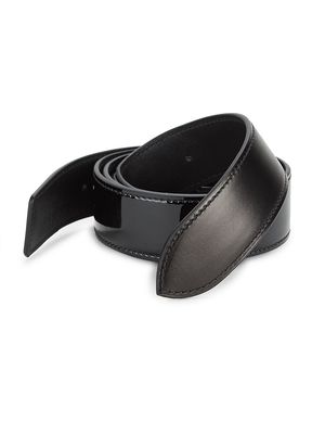 Men's Patent Crocodile, Python, French Calf, Suede and Patent leather Belt Strap - Black - Size 44 - Black - Size 44
