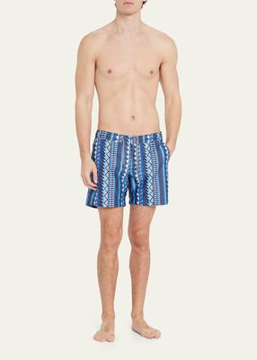Men's Patterned Stripe Swim Shorts