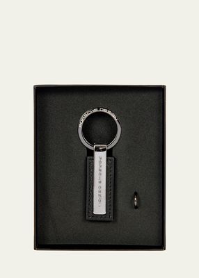 Men's PD Leather and Metal Bar Keyring