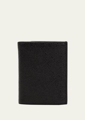 Men's Pebble Leather Billfold Wallet with Coin Compartment