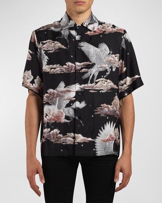 Men's Pegasus Silk Bowling Shirt