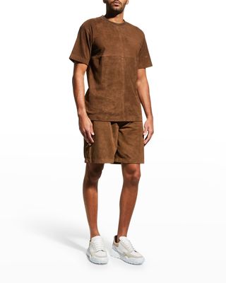 Men's Perforated Suede T-Shirt