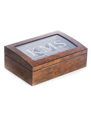 Men's Personalized Wooden Watch Accessory Storage Case