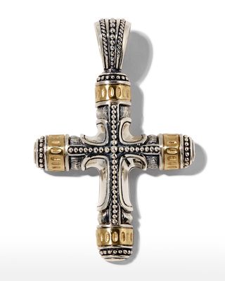 Men's Phidias Sterling Silver and Bronze Cross Pendant