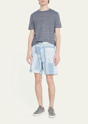 Men's Pierce Bleached Bandana Patchwork Shorts