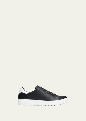 Men's Pierre Leather Gancino-Perforated Low-Top Sneakers