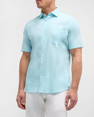Men's Piers Cotton-Stretch Short-Sleeve Sport Shirt