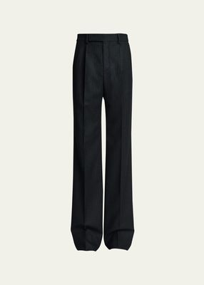 Men's Pinstripe Flannel Trousers