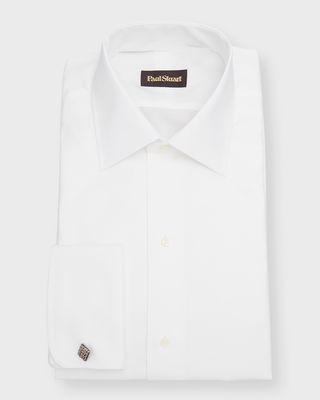 Men's Piqué Bib-Front Cotton Formal Shirt
