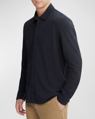 Men's Pique Button-Down Shirt