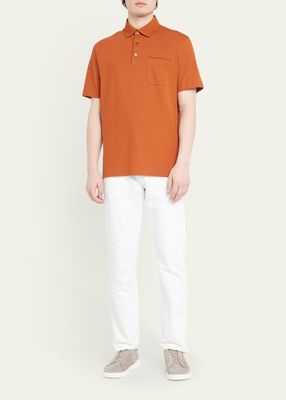 Men's Pique Polo Shirt with Chest Pocket