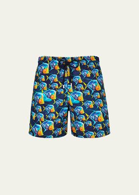 Men's Piranha-Print Swim Shorts