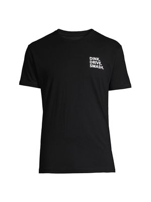 Men's PKLR Dink Drive Smash Cotton T-Shirt - Black - Size Small - Black - Size Small