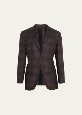 Men's Plaid Silk-Cashmere Sport Coat