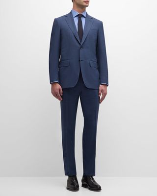 Men's Plaid Super 130s Wool Suit