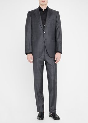 Men's Plaid Wool-Cashmere Suit