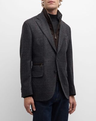 Men's Plaid Wool-Cashmere Travel Jacket