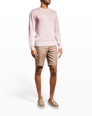 Men's Plaited Linen Crew Sweater