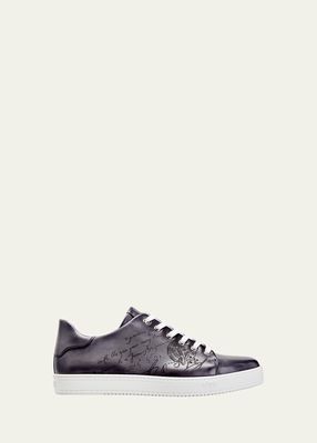 Men's Playtime Scritto Leather Sneakers
