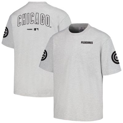 Men's PLEASURES Gray Chicago Cubs Team T-Shirt