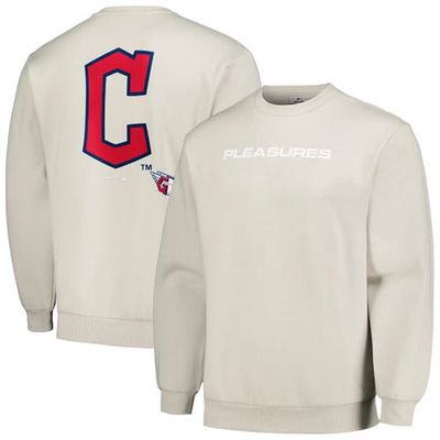 Men's PLEASURES Gray Cleveland Guardians Ballpark Pullover Sweatshirt